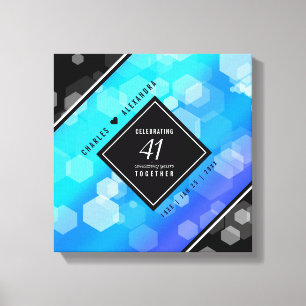エレガント第41回ブルー・トパ結婚ス記念日 キャンバスプリント