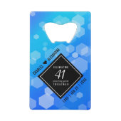 エレガント第41回ブルー・トパ結婚ス記念日 クレジットカード栓抜き (正面)