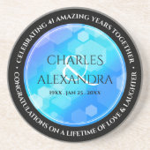 エレガント第41回ブルー・トパ結婚ス記念日 コースター (正面)