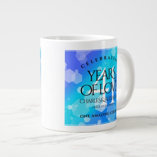 エレガント第41回ブルー・トパ結婚ス記念日 ジャンボコーヒーマグカップ (正面右)