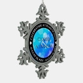 エレガント第41回ブルー・トパ結婚ス記念日 スノーフレークピューターオーナメント (左)