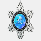 エレガント第41回ブルー・トパ結婚ス記念日 スノーフレークピューターオーナメント (右)