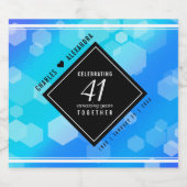 エレガント第41回ブルー・トパ結婚ス記念日 スパークリングワインラベル (シングルラベル)