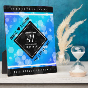 エレガント第41回ブルー・トパ結婚ス記念日 フォトプラーク