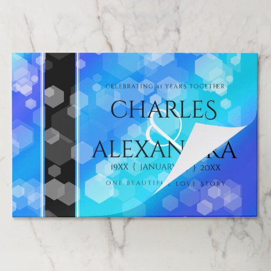 エレガント第41回ブルー・トパ結婚ス記念日 ペーパーパッド (折り畳み)