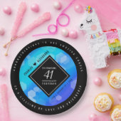 エレガント第41回ブルー・トパ結婚ス記念日 ペーパープレート (パーティー)