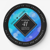 エレガント第41回ブルー・トパ結婚ス記念日 ペーパープレート (正面)