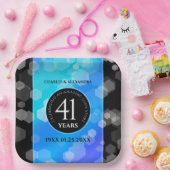 エレガント第41回ブルー・トパ結婚ス記念日 ペーパープレート (パーティー)