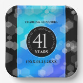 エレガント第41回ブルー・トパ結婚ス記念日 ペーパープレート (正面)