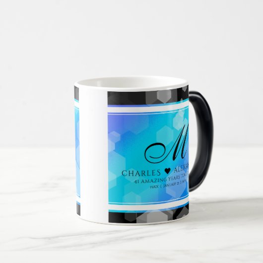 エレガント第41回ブルー・トパ結婚ス記念日 モーフィングマグカップ (正面右)