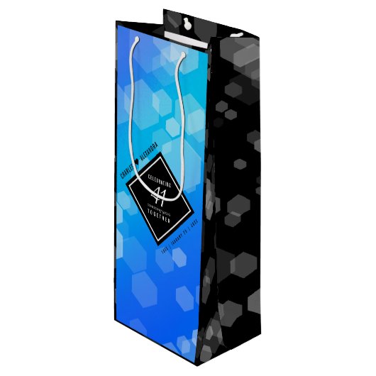 エレガント第41回ブルー・トパ結婚ス記念日 ワインギフトバッグ (正面アングル)