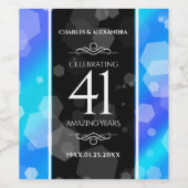 エレガント第41回ブルー・トパ結婚ス記念日 ワインラベル (シングルラベル)