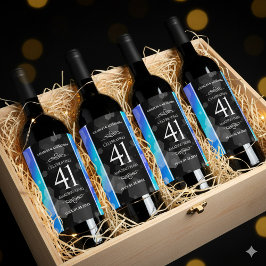 エレガント第41回ブルー・トパ結婚ス記念日 ワインラベル