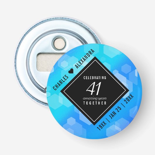 エレガント第41回ブルー・トパ結婚ス記念日 栓抜き (正面)