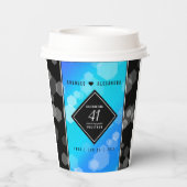 エレガント第41回ブルー・トパ結婚ス記念日 紙コップ (裏面)