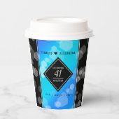 エレガント第41回ブルー・トパ結婚ス記念日 紙コップ (正面)