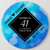 エレガント第41回ブルー・トパ結婚ス記念日 缶バッジ (正面)