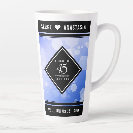 エレガント第45回サファ結婚イア記念日 カフェラテマグ (右)