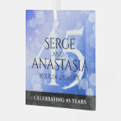 エレガント第45回サファ結婚イア記念日 ガラスオーナメント (正面左)