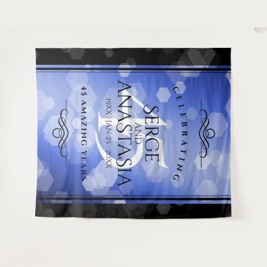 エレガント第45回サファ結婚イア記念日 タペストリー (正面(横))