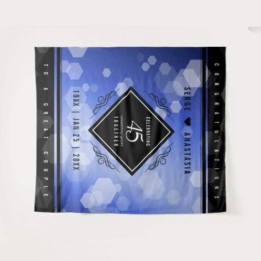 エレガント第45回サファ結婚イア記念日 タペストリー (正面(横))