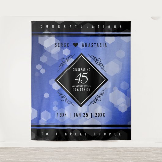 エレガント第45回サファ結婚イア記念日 タペストリー (正面)