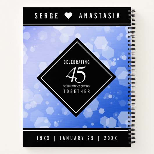 エレガント第45回サファ結婚イア記念日 ノートブック (裏面)
