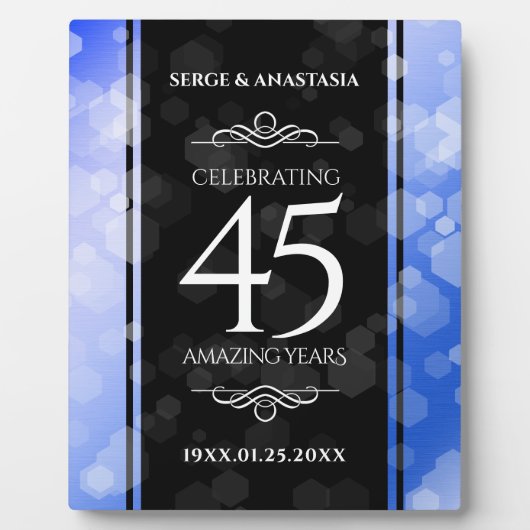 エレガント第45回サファ結婚イア記念日 フォトプラーク (正面)