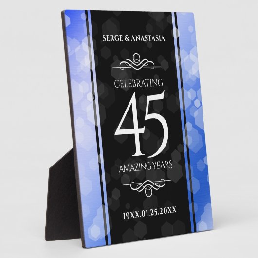 エレガント第45回サファ結婚イア記念日 フォトプラーク (側面)