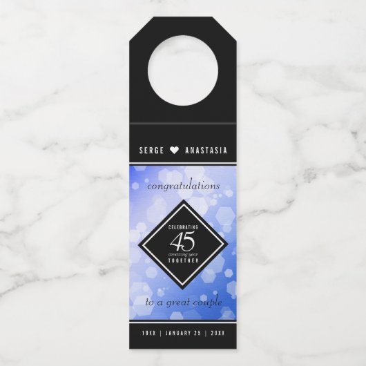 エレガント第45回サファ結婚イア記念日 ボトルネックタグ (正面)