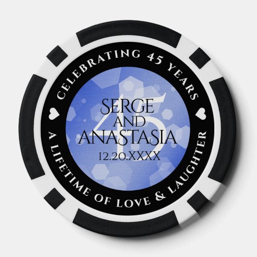 エレガント第45回サファ結婚イア記念日 ポーカーチップ (裏面)