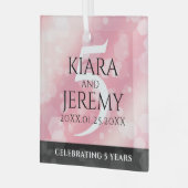 エレガント第5バラクォー結婚ツ記念日 ガラスオーナメント (正面左)