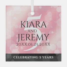 エレガント第5バラクォー結婚ツ記念日 ガラスオーナメント