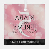 エレガント第5バラクォー結婚ツ記念日 ガラスオーナメント (裏面)