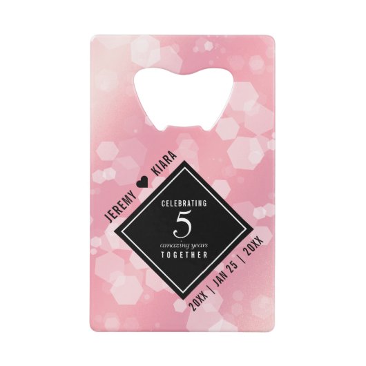 エレガント第5バラクォー結婚ツ記念日 クレジットカード栓抜き (正面)