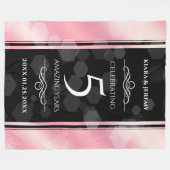 エレガント第5バラクォー結婚ツ記念日 フリースブランケット (正面(横))