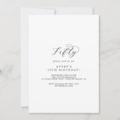 エレガント第50回誕生日パーティー 招待状 (正面)
