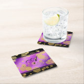 エレガント第6回33アメジスト結婚記念日 スクエアペーパーコースター (インサイチュ)
