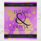 エレガント第6回33回47アメジスト結婚記念日 ワインラベル (シングルラベル)