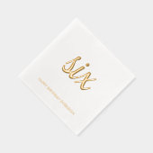 エレガント第6誕生日ゴモダンールドフォイルナプキンス 箔ナプキン (右)