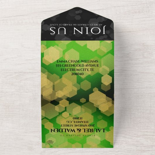 エレガント第66回タイタ結婚ナイト記念日 オールインワン招待状 (外側)