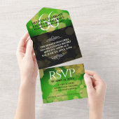 エレガント第66回タイタ結婚ナイト記念日 オールインワン招待状 (貼ってはがせる)