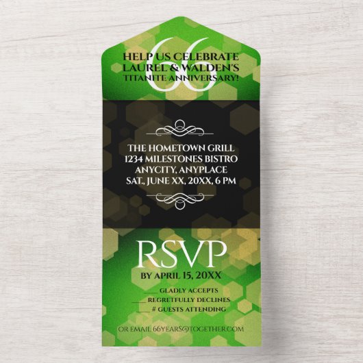 エレガント第66回タイタ結婚ナイト記念日 オールインワン招待状 (内側)