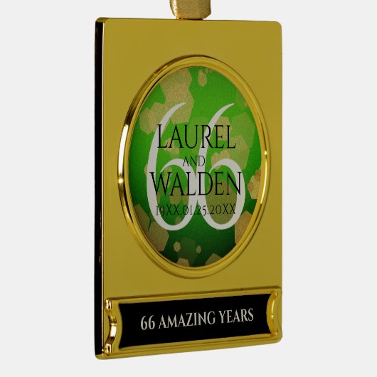 エレガント第66回タイタ結婚ナイト記念日 ゴールドプレートバナーオーナメント (右)