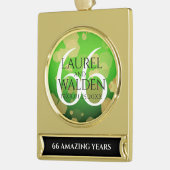 エレガント第66回タイタ結婚ナイト記念日 ゴールドプレートバナーオーナメント (左)