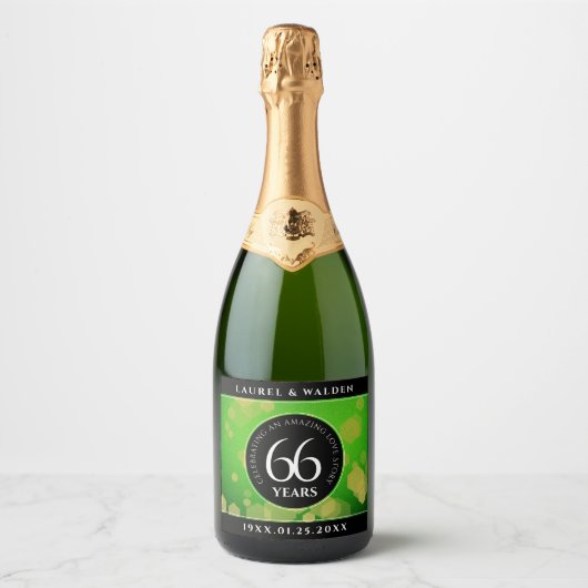 エレガント第66回タイタ結婚ナイト記念日 スパークリングワインラベル (正面)