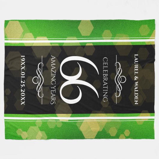 エレガント第66回タイタ結婚ナイト記念日 フリースブランケット (正面(横))