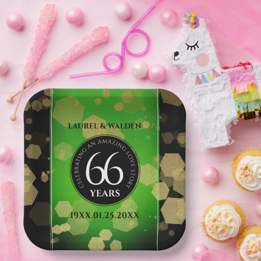 エレガント第66回タイタ結婚ナイト記念日 ペーパープレート (パーティー)