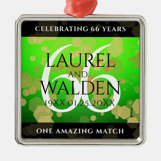 エレガント第66回タイタ結婚ナイト記念日 メタルオーナメント (正面)