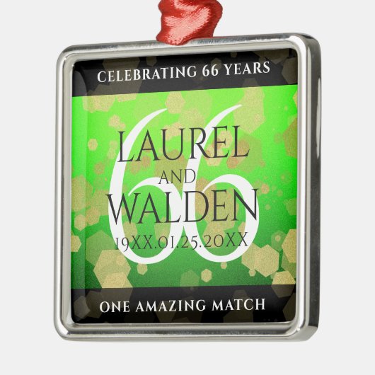 エレガント第66回タイタ結婚ナイト記念日 メタルオーナメント (左)
